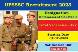 UPSSSC Constable Recruitment 2023